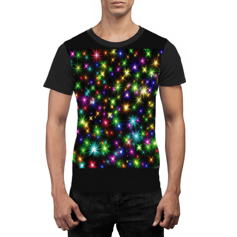 Colorful Chrismas Stars Graphic T-shirt | Artistshot