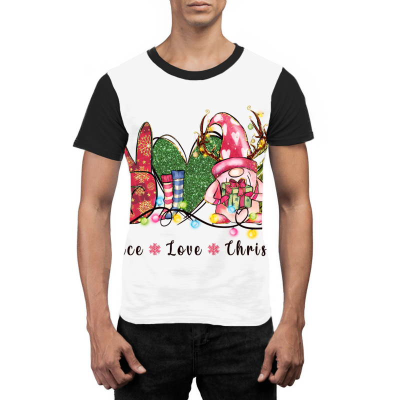 Peace Love Christmas Graphic T-shirt | Artistshot