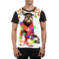 Funny Puppy Lover Schnauzer Christmas Lights Pajama Long Sleeve T Shir Graphic T-shirt | Artistshot