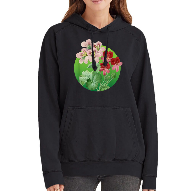 Geranium Flower Pelargonium Florist Girls Women Gardening T Shirt Vintage Hoodie by enaqr0esch | Artistshot