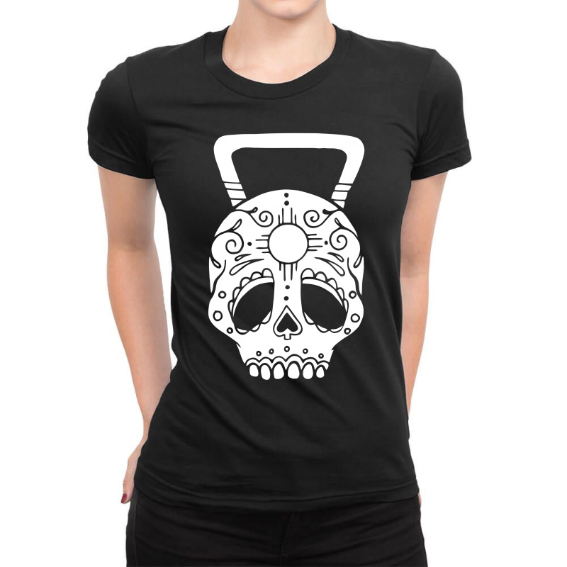 Kettlebell Skull Ladies Fitted T-shirt | Artistshot