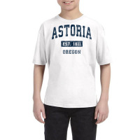 Astoria Oregon Or Vintage Sports Established Navy Design T Shirt Youth Tee | Artistshot