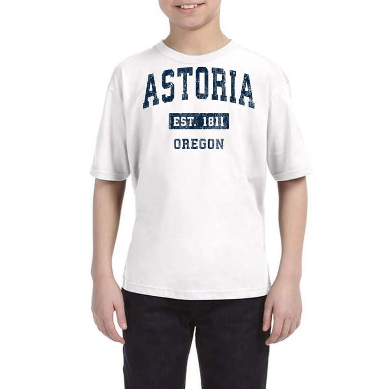 Astoria Oregon Or Vintage Sports Established Navy Design T Shirt Youth Tee by buske | Artistshot