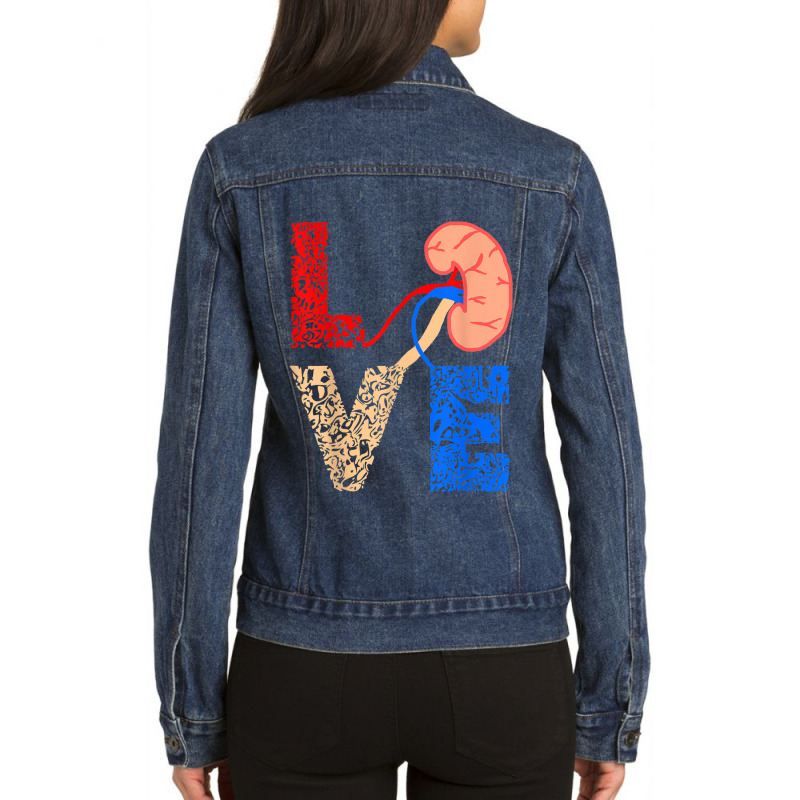 Kidney Organ Donation Love Dialysis Patients Nurse Nursing Ladies Denim Jacket by AmberKelsey | Artistshot