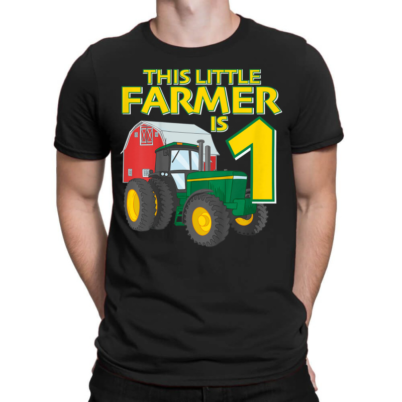 Kids 1 Year Old Green Farm Tractor Birthday Party Farmer 1st Gift T-shirt | Artistshot