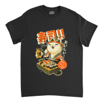 Sushi Chef Cat - Funny Restaurant Kitty - Japanese Food Classic T-shirt | Artistshot