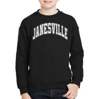 Janesville Wisconsin Wi Varsity Style White Text T Shirt Youth Sweatshirt | Artistshot