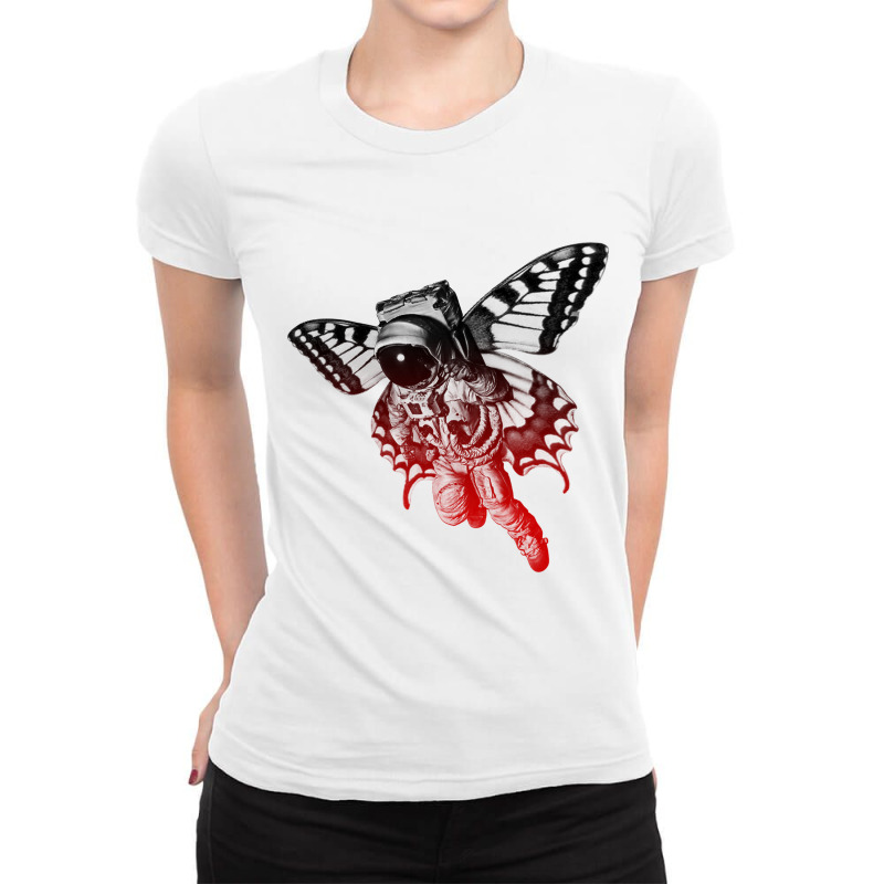 Astronaut Butterfly Ladies Fitted T-Shirt by joyo bobs | Artistshot