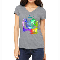 Astronaut Cat Women's V-neck T-shirt | Artistshot