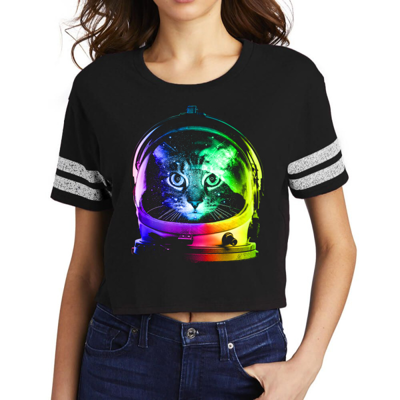 Astronaut Cat Scorecard Crop Tee by joyo bobs | Artistshot