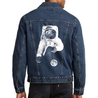 Astronaut Earth Men Denim Jacket | Artistshot