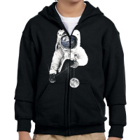 Astronaut Earth Youth Zipper Hoodie | Artistshot