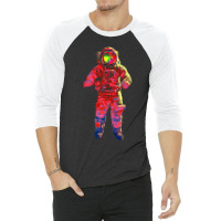 Astronaut Pop Art Red 3/4 Sleeve Shirt | Artistshot