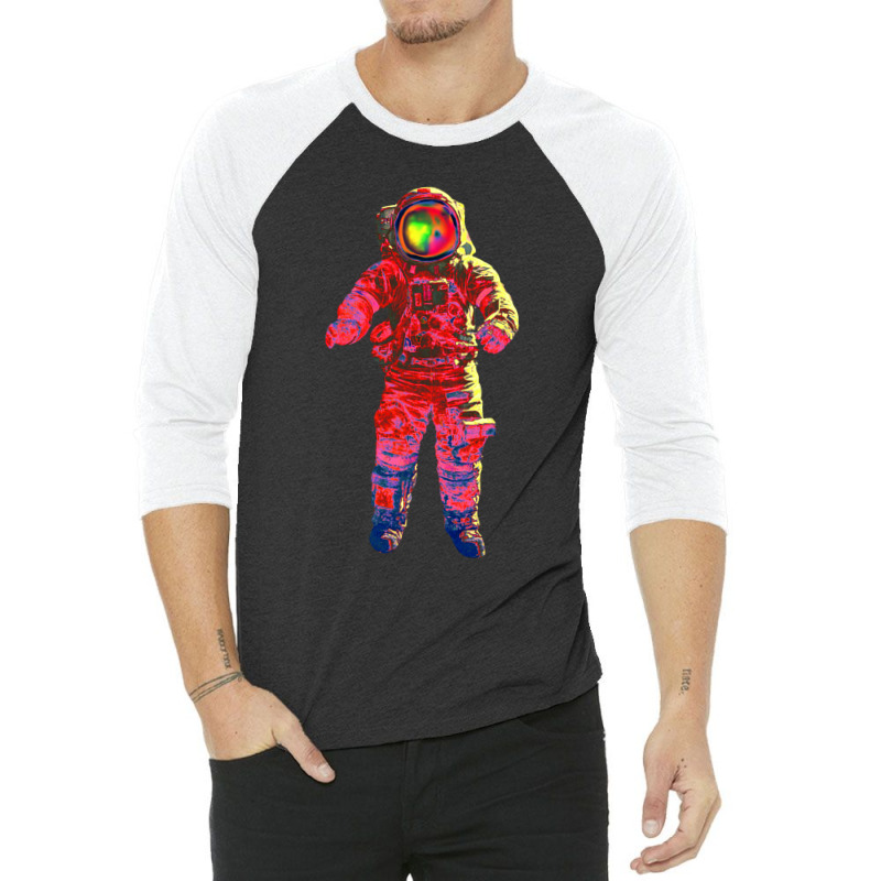 Astronaut Pop Art Red 3/4 Sleeve Shirt | Artistshot