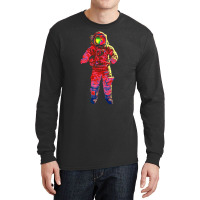 Astronaut Pop Art Red Long Sleeve Shirts | Artistshot