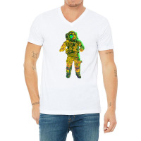 Astronaut Pop Art Yellow V-neck Tee | Artistshot