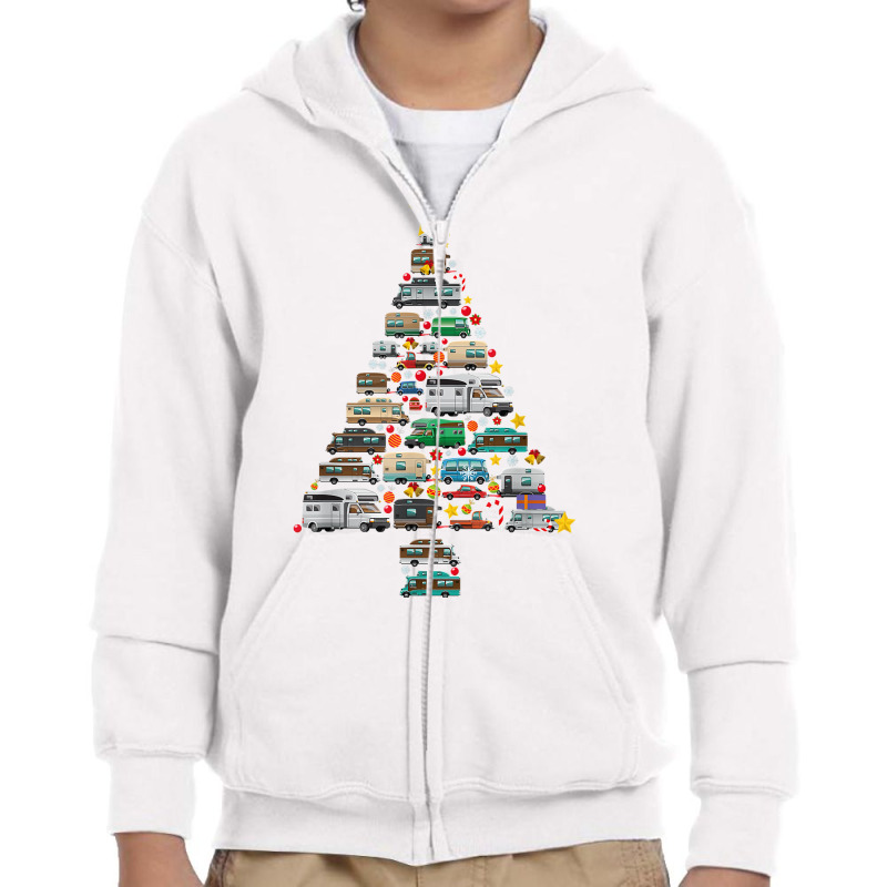 Camping Trailer Christmas Tree Camper Caravan Rv Van Xmas T Shirt Youth Zipper Hoodie by nejnda | Artistshot