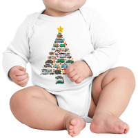 Camping Trailer Christmas Tree Camper Caravan Rv Van Xmas T Shirt Long Sleeve Baby Bodysuit | Artistshot