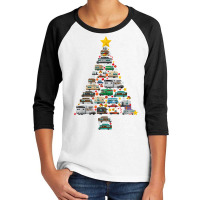 Camping Trailer Christmas Tree Camper Caravan Rv Van Xmas T Shirt Youth 3/4 Sleeve | Artistshot