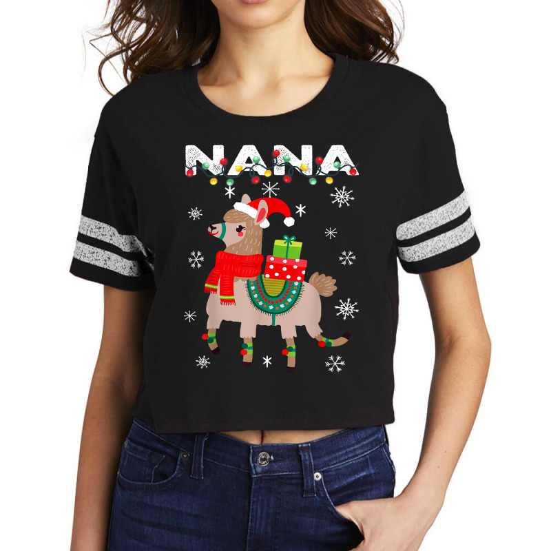 Nana Unny Christmas Llama Lights Matching Family Gifts T Shirt Scorecard Crop Tee by enaqr0esch | Artistshot