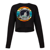 Astronaut And Retro Rainbow Cropped Sweater | Artistshot