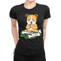 Meditating Dog Lover Yoga Women Corgi Dog Meditation T Shirt Ladies Fitted T-shirt | Artistshot