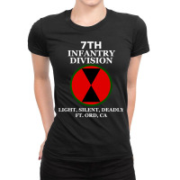 7th Infantry Light Silent Deadly F.t O.r.d Ca Division Grunt T Shirt Ladies Fitted T-shirt | Artistshot