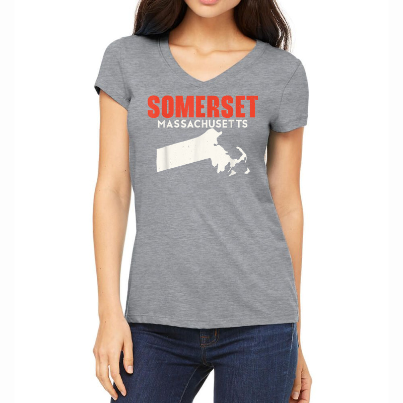 Somerset Massachusett Usa State America Travel Bay Stater T Shirt Women's V-Neck T-Shirt by halexvvchukle | Artistshot