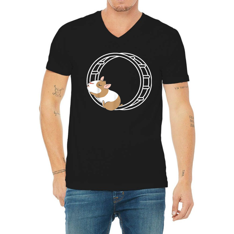 Hamster Wheel Hammy Owner Fluffy Rodent Pet Lover T Shirt V-Neck Tee by JilmarM.Perez | Artistshot