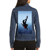 Miles Morales Jump Ladies Denim Jacket | Artistshot