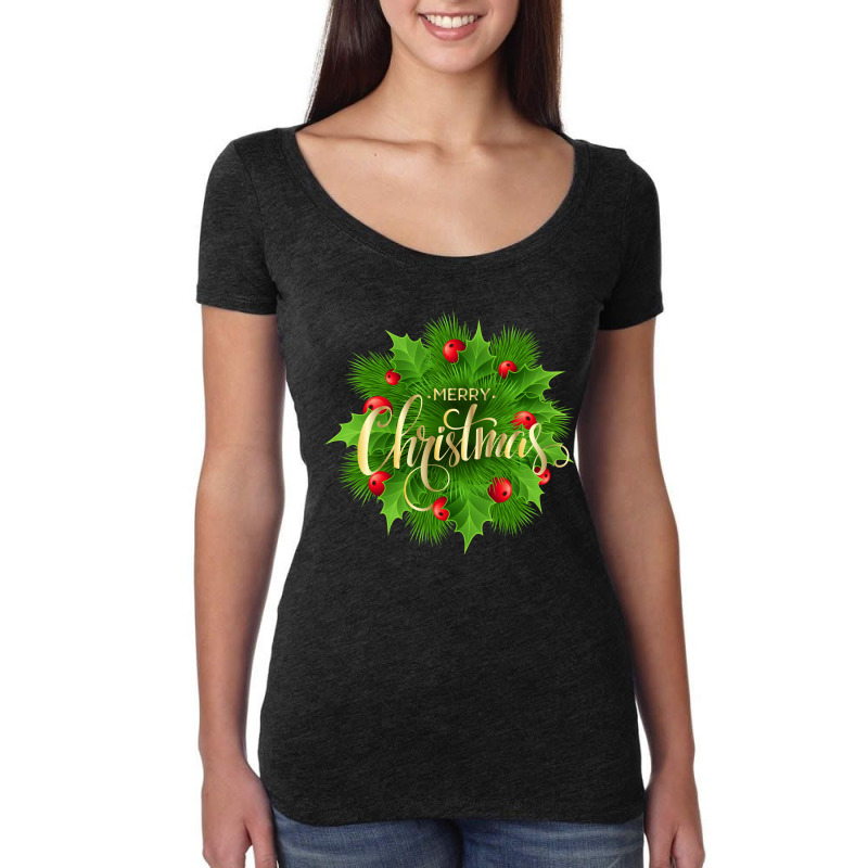 Merry Christmas Women's Triblend Scoop T-shirt by maen_mostafa | Artistshot