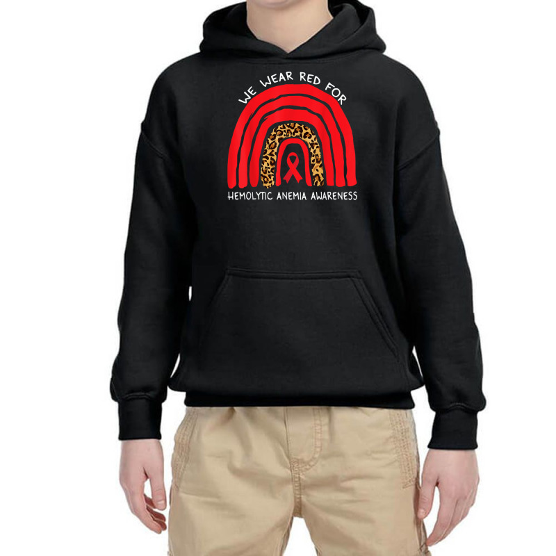 We Wear Red Rainbow For Hemolytic Anemia Awareness T Shirt Youth Hoodie by riggli | Artistshot