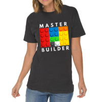 Master Builder Building Blocks Brick Builders Toys Gift Vintage T-shirt | Artistshot