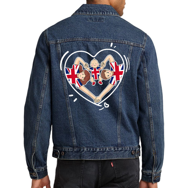 Flag Of Great Britain. Happy British Family. T Shirt Men Denim Jacket | Artistshot