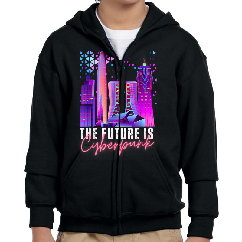 Future Is Cyberpunk, Neon Science Fiction, Futuristic Sci Fi T Shirt Youth Zipper Hoodie by ormtbkluss | Artistshot