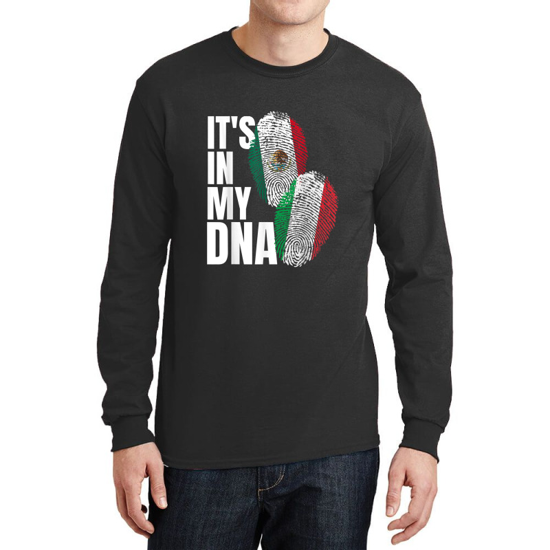 Mexican Italian Dna Heritage Nationality Flag Long Sleeve Shirts by ElizahTessieDenniston | Artistshot