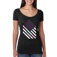 Grunge Teal Pink Purple Ribbons American Flag Nobody Fights T Shirt Women's Triblend Scoop T-shirt | Artistshot