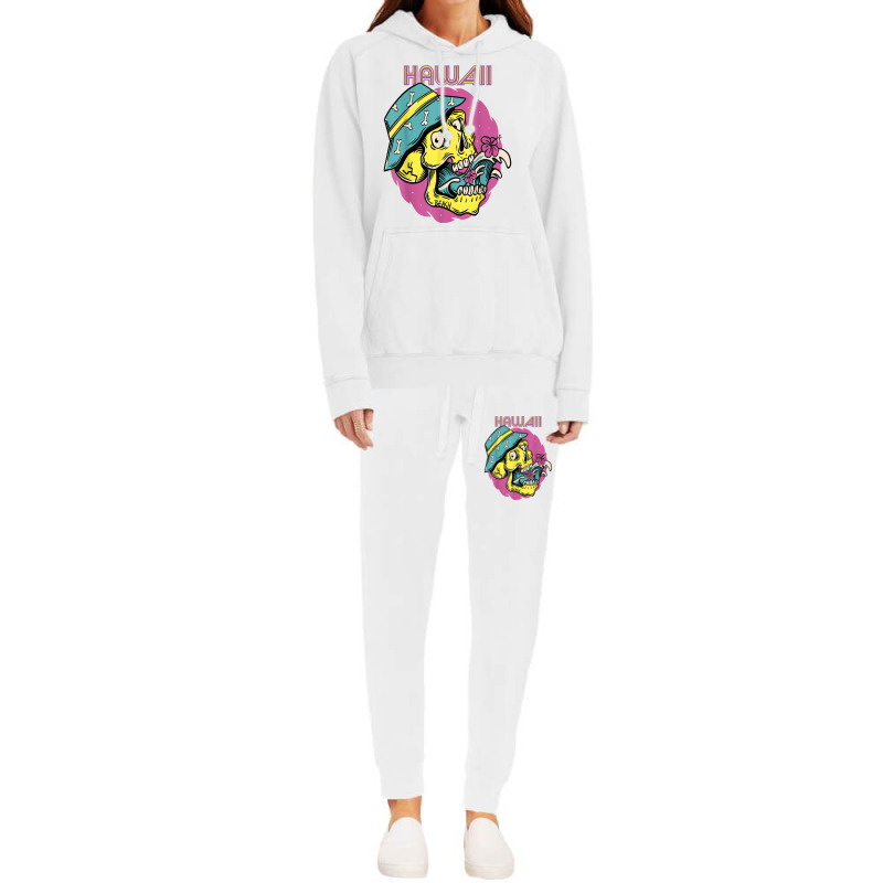 Hawaii Skull Vacation Surfing With Funny Skulls T Shirt Hoodie & Jogger Set | Artistshot