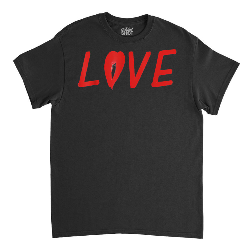 Love And Heart Design Happy Valentine’s Day Red Heart Love T Shirt Classic T-shirt | Artistshot