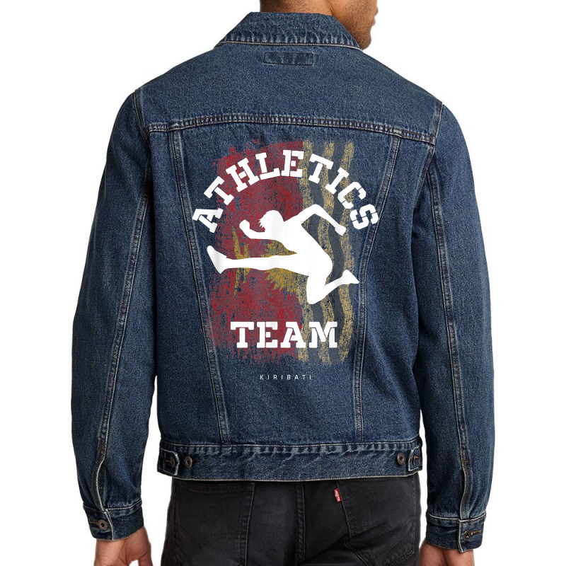 Hurdle Race Kiribati Athletics Sports Player T Shirt Men Denim Jacket | Artistshot