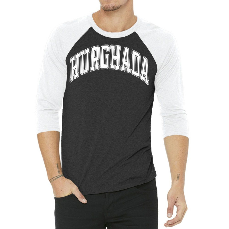 Hurghada Egypt Varsity Style White Text T Shirt 3/4 Sleeve Shirt | Artistshot