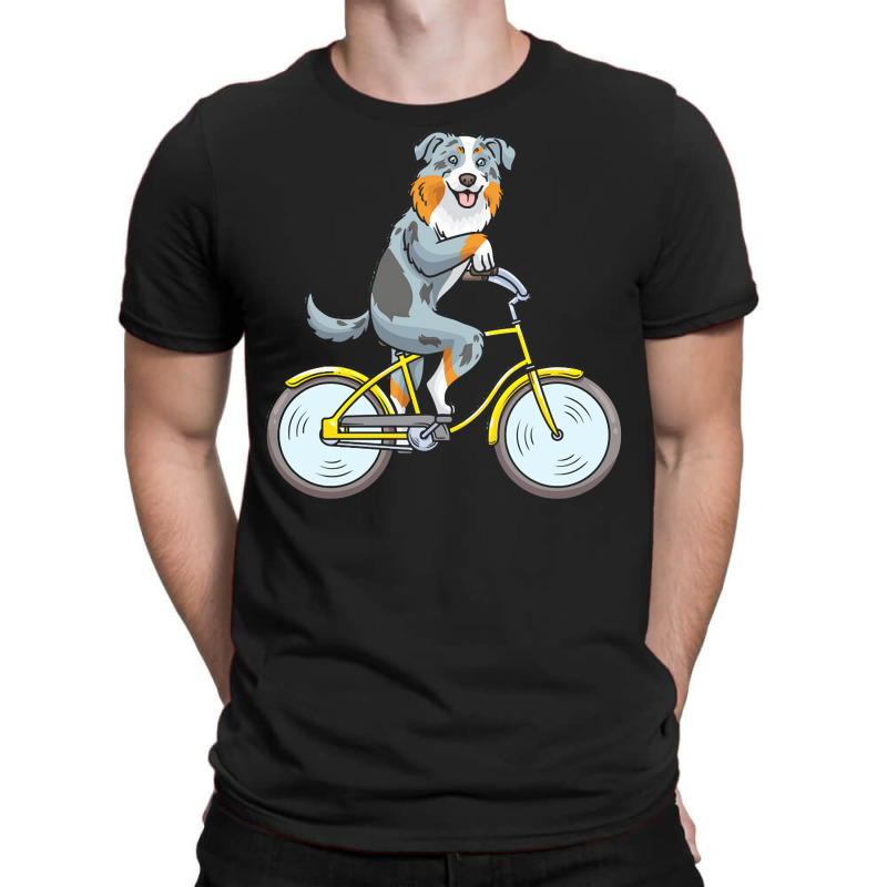 Australian Shepherd T  Shirt Australian Shepherd Dog With Bike T  Shir T-shirt | Artistshot