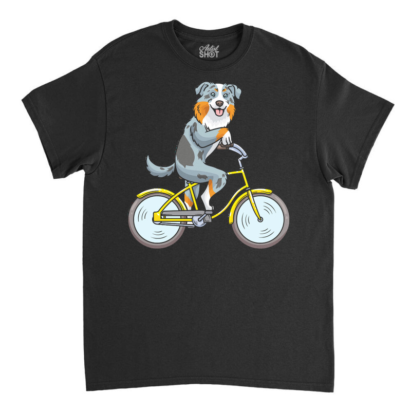 Australian Shepherd T  Shirt Australian Shepherd Dog With Bike T  Shir Classic T-shirt | Artistshot