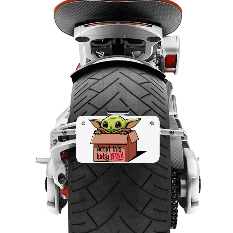 Adopt A Baby Mandalorian Baby Yoda Motorcycle License Plate by paulscott Art | Artistshot