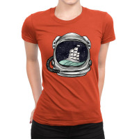 Astronaut And Ship Ladies Fitted T-shirt | Artistshot