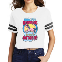 Unicorn Queens Are Born In October Scorecard Crop Tee | Artistshot