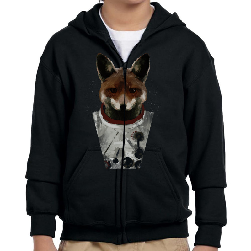 Animal Fox Pilot Wearing Spacesuit Youth Zipper Hoodie by AnarhdiShop | Artistshot