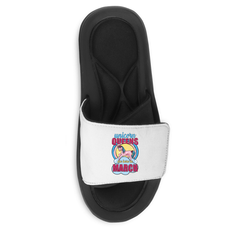 Unicorn Queens Are Born In March Slide Sandal | Artistshot