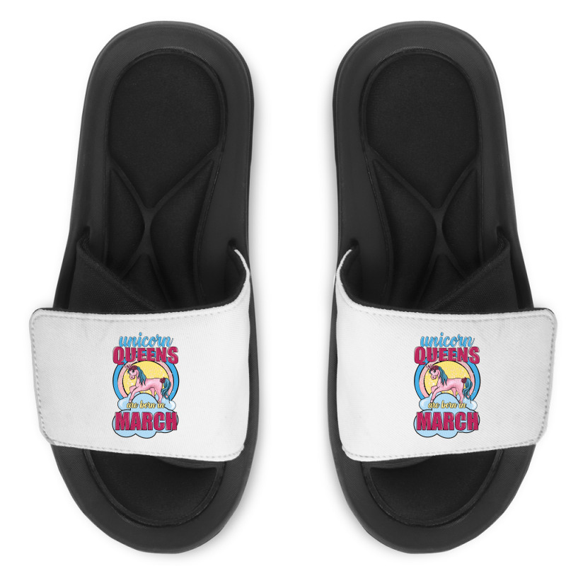 Unicorn Queens Are Born In March Slide Sandal | Artistshot