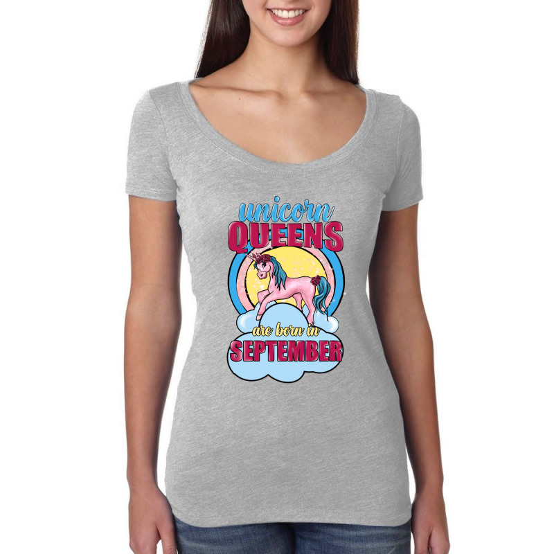 Unicorn Queens Are Born In September Women's Triblend Scoop T-shirt | Artistshot